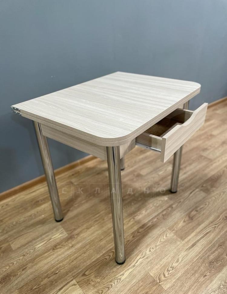 Ломберный с ящ ХРОМ  ЛДСП дуб сонома